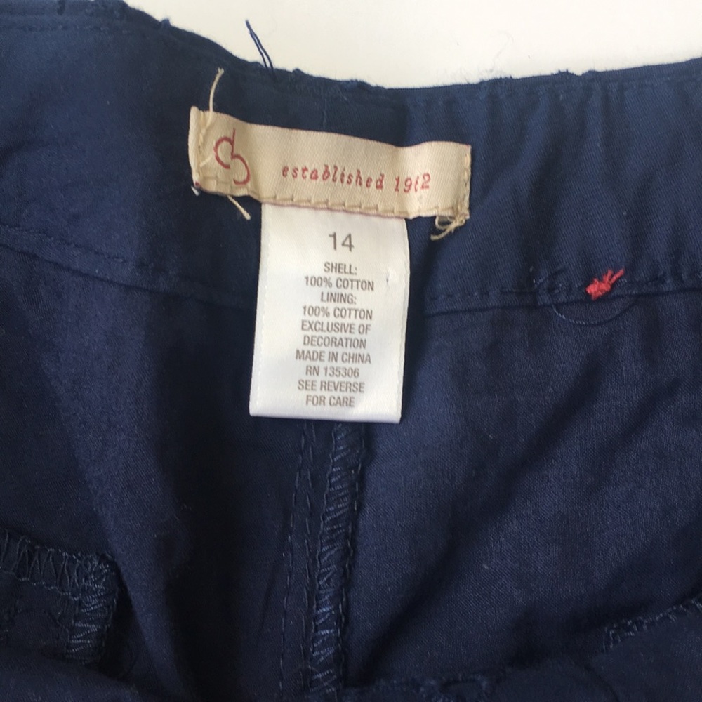 Navy Blue Eyelet Dress Shorts sz 14 - Picture 4 of 5